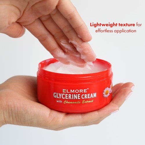ELMORE Soothing Hand Cream (183 ml)– 42% Glycerin for Intense Moisture & Hydration | Chamomile Extract to Calm, Soothe & Restore Dry, Cracked Skin | Fast-Absorbing & Non-Greasy