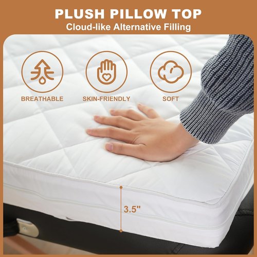 Skiennix Gel Memory Foam Lash Bed Topper Set - Waterproof Fluffy Pillow Cover | 3.2 Inch Spa Massage Table Topper & Face Rest Cover