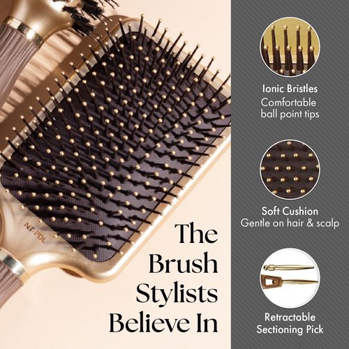 Olivia Garden Ceramic + Ion Nano Thermic Hair Brush - Professional Styling Tool for Smooth, Shiny Hair