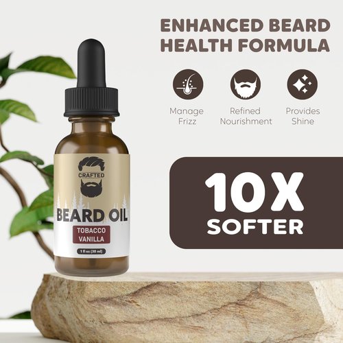 Crafted Beards Beard Oil Beard Oil Conditioner - Leave Your Beard Feeling Amazing - All Natural Ingredients - No Residue - Mustache Oil - 1oz - Made in the USA (Tobacco Vanilla)