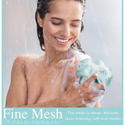 CHENGU 80 Pcs Loofah Bulk Sponge Bath Sponges for Shower, Bath, Body Pouf Mesh Loofah Exfoliating Body Scrubber for Baby, Women, Men, 20g (Plain, Novel Colors)