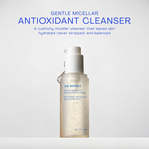 The Outset Micellar Antioxidant Cleanser, Hydrating Gel Face Wash & Makeup Remover, Brightening & Refreshing, Fragrance-Free, Vegan, Gluten-Free Clean Skincare for Sensitive Skin - 5 fl oz