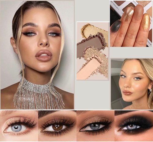 Skiennix Natural Nudes Eyeshadow Palette - Warm Taupe & Dark Brown Matte, Shimmer, Metallic | Travel-Friendly, Long-Lasting Compact for Everyday Looks