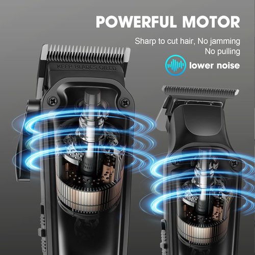 HIENA PRO Professional Hair Clippers Set & Cordless Barber Clippers for Men, Clippers Set and Trimmers Kit, Hair Cutting Tools, Clippers for Hair Cutting, Gifts for Men