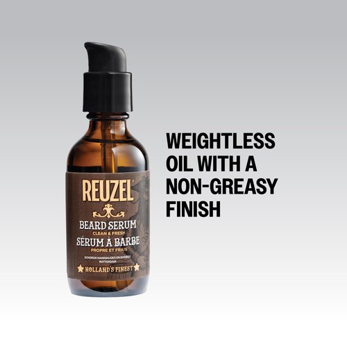 REUZEL Clean & Fresh Beard Serum, Hydrating, Non-Comedogenic, Natural, Non-Greasy Finish, Light Citrus Mint Scent, For All Skin Types, 2 oz