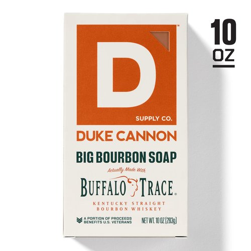 Duke Cannon Supply Co. Extra Large Bar Soap Bundle - Men's Natural Bar Soap With Masculine Scents - Big American Bourbon USA-made soap - All Skin Types - Big Brick of Soap - Bourbon,10 oz (4 Pack)