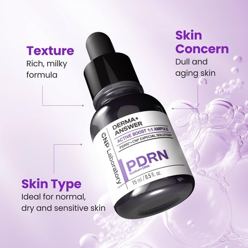 CNP PDRN Active Boost Face Serum - Salmon DNA Serum for Face, Smoothing Fine Lines & Wrinkle, Rejuvenating & Firming Skin, Anti-aging Booster with Collagen, Korean Skin Care, 1.01 fl. oz. (30ml)