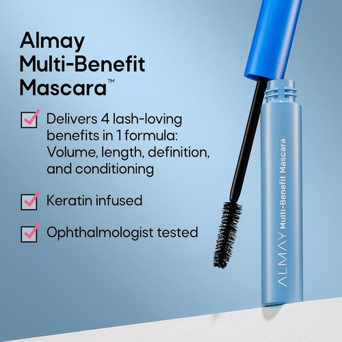 Almay Multi-Benefit Mascara & Eyeliner Duo - Long-Lasting Black Brown Value Pack
