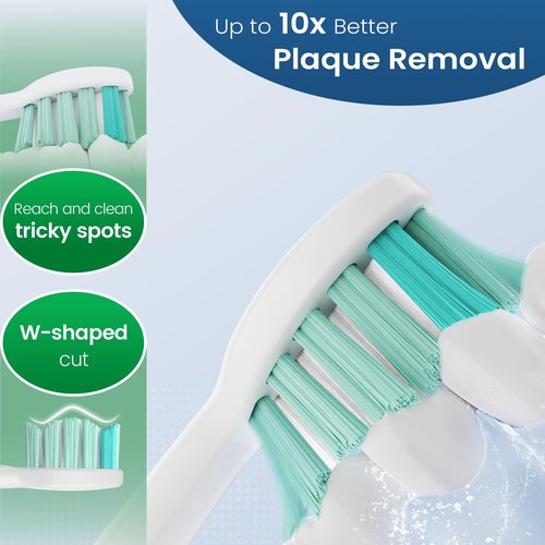 SuitShine Replacement Toothbrush Heads Compatible with Philips Sonicare and More Click-on Handles 8 Pack White