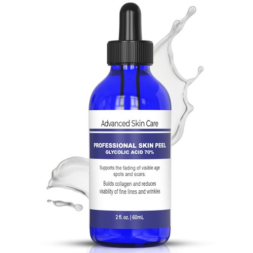 Advanced Skin Care Glycolic Acid Face Peel Serum 70% Strength - at Home Chemical Peel for face 2oz