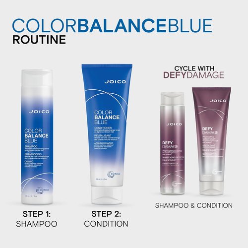 Joico Color Balance Blue Shampoo - Eliminate Brassy Tones & Boost Vibrancy | Protects with Rosehip Oil & Green Tea Extract