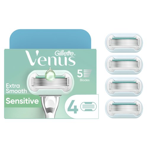 Venus Deluxe Smooth Sensitive Women's Razor Blade Refills, 4 Count, Holiday Gifts for Women