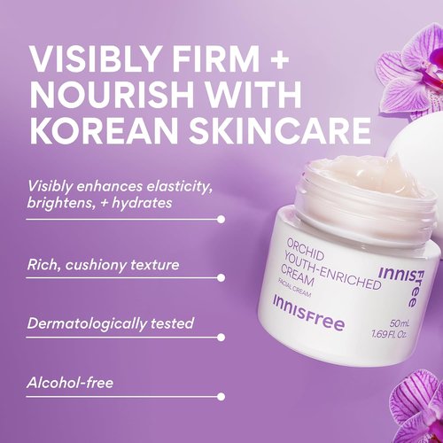 Innisfree Orchid Youth-Enriched Cream - Korean Face Moisturizer for Firming & Hydration