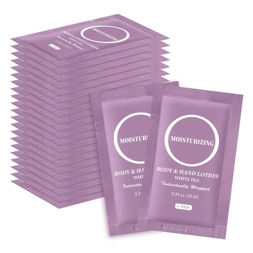 Travel Body Lotion, Individually Wrapped Hand Cream Lotion Bulk, Nourishing Extra Dry Skin Mini Small Packet Size Shower Moisturizer Lotion Toiletries for Travel, Hotel Homeless 0.34 oz (Pack of 30)
