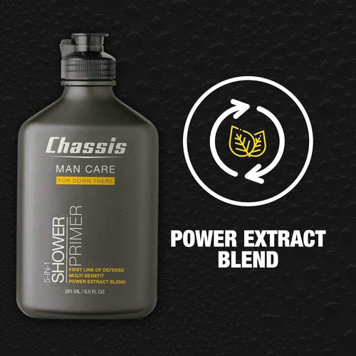Chassis 5-in-1 Shower Primer - Men's Anti-Chafing Gel & Deep-Cleansing Bodywash | 8 Oz