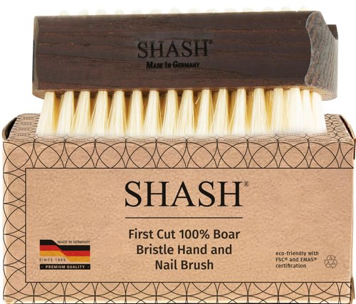 Since 1869 Hand Made In Germany Thermo Beech Wood Light Bristle Nail and Hand Brush