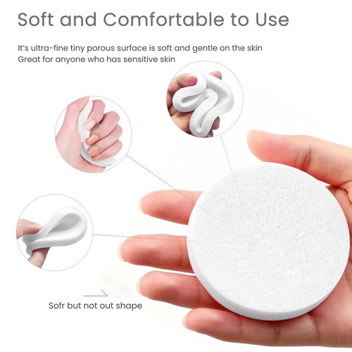 Akariyo 120 PCS-Compressed Facial Sponges,100% Natural Cellulose Face Sponge, Professional Cosmetic Spa Sponges for Daily Facial Cleansing,Exfoliating,Makeup Removal,Travel Skincare Essentials (White)