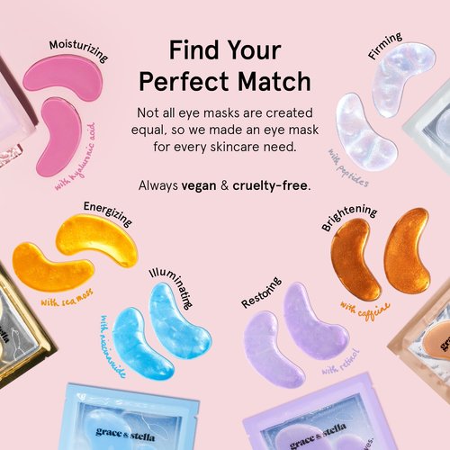 Grace & Stella Under Eye Mask - Award-Winning Gel Patches for Dark Circles & Puffy Eyes | 24 Pairs, Gold