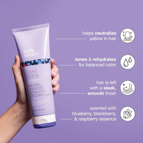 Milk_Shake Silver Shine Purple Conditioner - Blonde Toner for Brassy Hair | Nourishing Formula