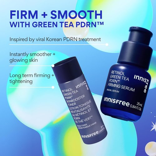 Innisfree Green Tea Retinol PDRN Firming Serum - Vegan Korean Skincare for Smoother Skin Texture | Gift Set Available