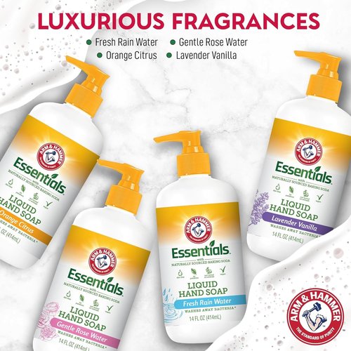 Arm & Hammer 6 Pack Liquid Hand Soap for Skin Cleaning - Cleanser for Kitchen & Bathroom with Lavender Vanilla Scent - Natural Hand Soap Cleanses, Softens 14 FL Oz (414ml)