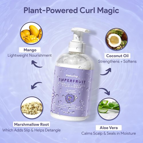 Skiennix Kids Curly Hair Conditioner - Ultra-Hydrating & Nourishing Detangler | 12 Fl Oz