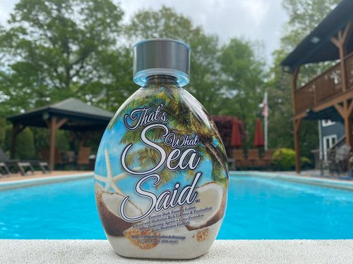 That’s What Sea Said Tanning Bed Lotion Accelerator for Indoor & Outdoors, Fast Dark Tan Enhancer with Coconut Oil & Aloe, Moisturizing Indoor Tanning Lotion for Face & Body, Tattoo-Safe, No Bronzer
