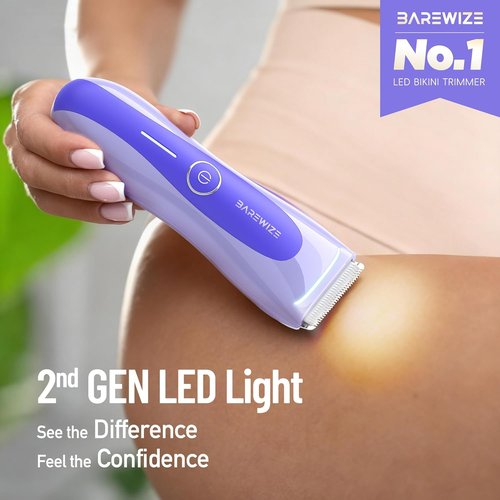 Skiennix Bikini Trimmer for Women - Electric Shaver with LED Light, IPX7 Waterproof, USB-C Rechargeable | Violet Haze