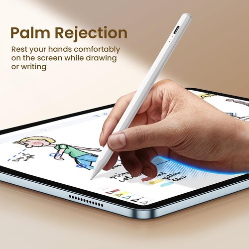 Hastraith Stylus Pen for iPad | Fast 13-Minute Charge, Tilt Sensitivity & Palm Rejection - White