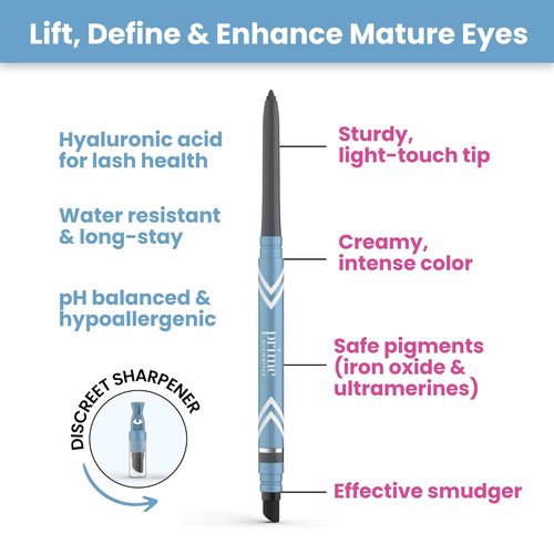 PRIME PROMETICS PrimeEyes Glide Eyeliner - Waterproof, Long-Lasting Gel Crème for Mature Women | Mocha Shimmer