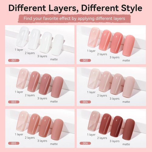 MIZHSE Quick Dry Nail Polish Set - 6 Classic Nude Colors for DIY Nail Art | Perfect Gift for Women