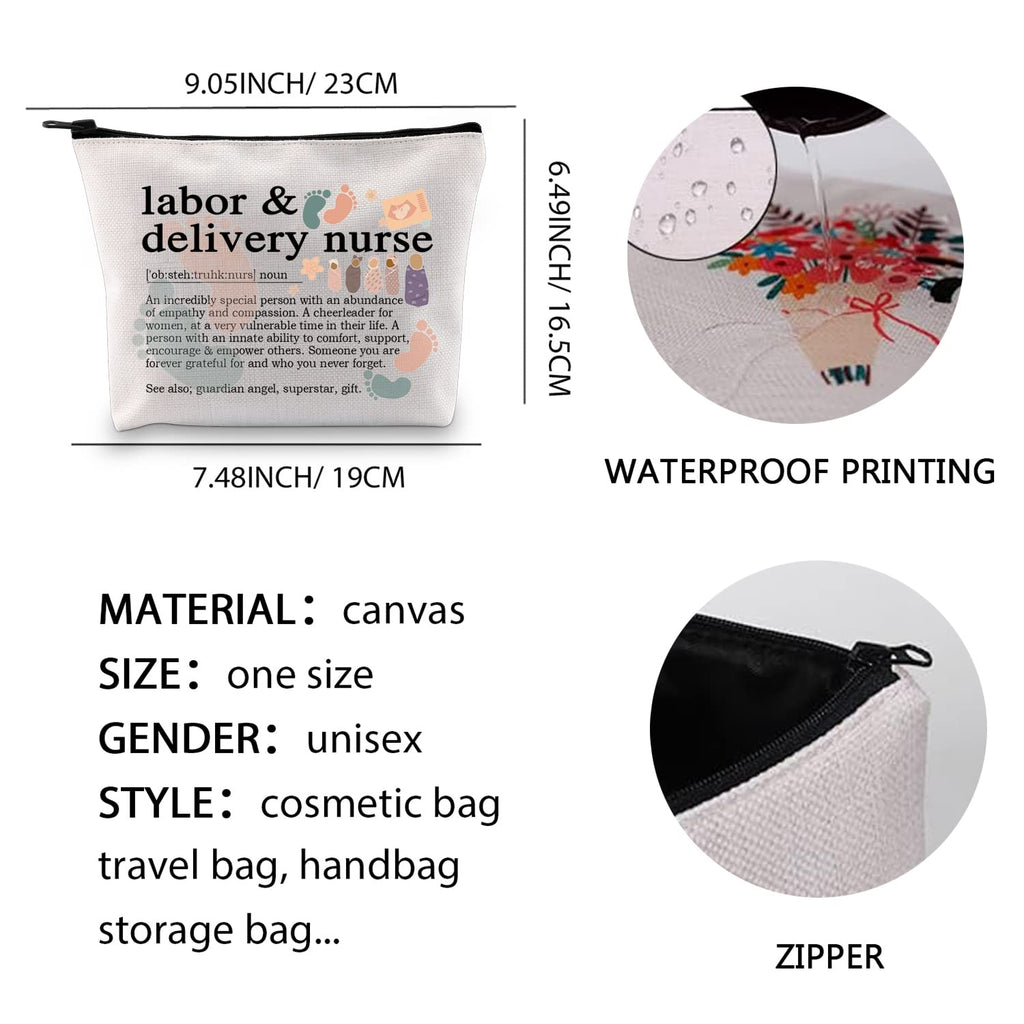 XYANFA L&D Nurse Makeup Bag Labor And Delivery Nurse Cosmetic Bag L&D Nurse Gift Lifeline Gift Nicu Nurses Week Gift (labor & delivery nurse noun)