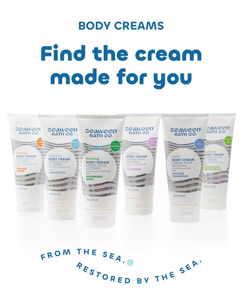 Seaweed Bath Co. Firming Body Cream - Rosemary Mint - Hydrating Hand and Body Lotion with Hyaluronic Acid - Toning Skin Moisturizer For Dry Skin - 6 oz (Pack of 2)