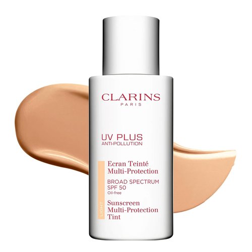 Clarins UV Plus Anti-Pollution Tinted Face Sunscreen - Broad Spectrum SPF 50 | Lightweight, Oil-Free Protection