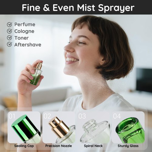 Segbeauty 0.68oz Empty Glass Perfume Bottles, 3 Packs Mini Refillable Cologne Spray Bottle, 20ml Travel Bottles Perfume Dispenser, Fine Mist Sprayer Portable Travel Cologne Sprayer Mixed Color