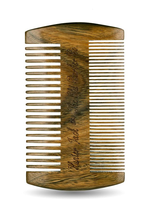 Premium Sandalwood Beard Comb for Men - Natural Wooden Comb with Dual Fine & Coarse Teeth, Anti-Static Mustache Comb, No Snag or Pull, Pocket Size with PU Leather Case, Ideal Grooming Kit for Him