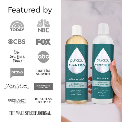 Puracy Conditioner - Natural Formula for Fine, Medium & Color-Treated Hair | 12 Ounce