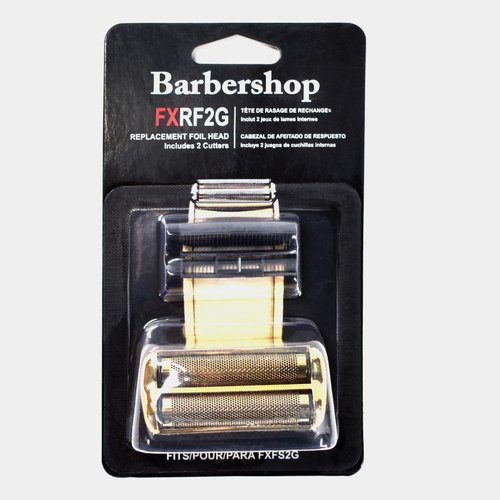 2PCS Replacement Foil and Cutters for BaBylissPRO Barberology Electric Shaver, Double Foil Shaver Replacement Head Compatible with BaBylissPRO FXFS2 Shaver (Gold)