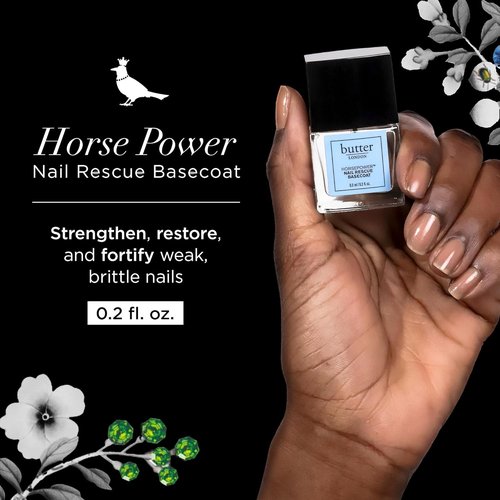 butter LONDON Base Coat Nail Polish - Horse Power Nail Rescue Basecoat for Stronger, Healthier Nails | 0.2 Fl Oz