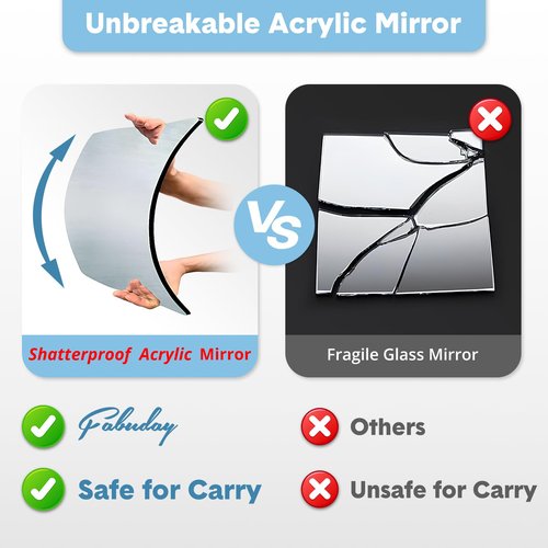 Fabuday Foldable Full Body Length Mirror with Light for Travel - Lighted Rechargeable Trifold Hanging Long Mirror, Folding Portable Tall Mirrors for Camping, RV, Dance, Dressing, Over The Door