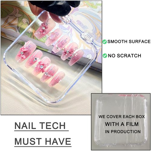 14 Pcs Press On Nail Packaging Box Press on Nail Storage Box for Press Ons with 60 Pcs Adhesive Double Sided Tape for Fake Nail Storage Case Nail Display Nail Salon Supplies Nail Art Nail Business