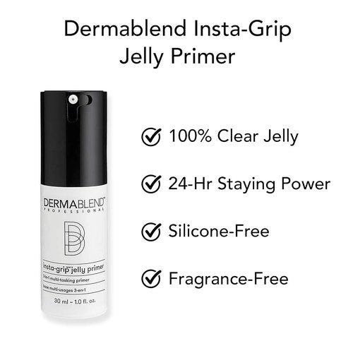 Dermablend Insta-Grip Jelly Primer - Silicone-Free Face Primer for Dry Skin | Pore Minimizing, 1.0 Fl Oz