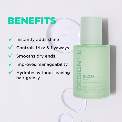 Design.Me GLOSS.ME Hair Oil - Anti-Frizz Serum for Women | Argan Oil for Shine & Hydration | Paraben & Sulfate Free