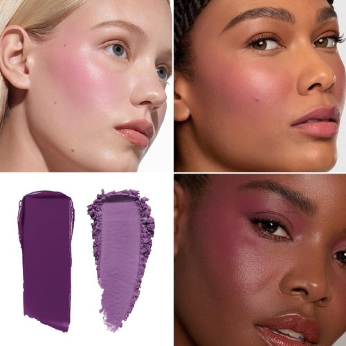 Regine Switzerland Cream Powder Blush Duo - Lasting & Buildable for Medium to Deep Skin Tones | Cool Violet