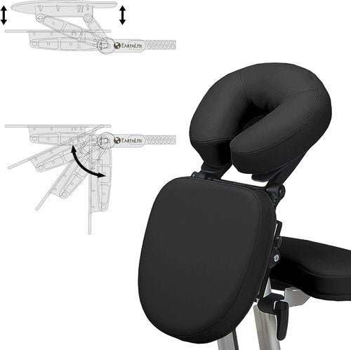 STRONGLITE Portable Massage Chair Ergo Pro II - Ultra-Strong, Lightweight & Foldable Spa Chair with Wheels | Black (600lbs Capacity)