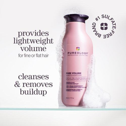 Pureology Pure Volume Shampoo - Lightweight, Sulfate-Free Formula for Fine, Color-Treated Hair | Enhances Volume & Movement