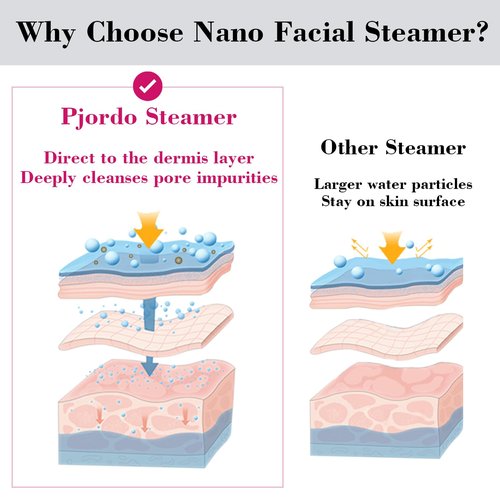 Pjordo Facial Steamer Spa Kit, 12 Skin Care Tools & 5 Jelly Mask Powder, Nano Ionic Steamer for Facial Deep Cleaning Unclog Pores Sinuses, Warm Mist Humidifier for Home SPA, Self Care Gifts for Women