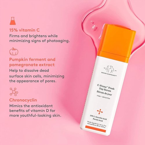 Drunk Elephant C-Firma Fresh Day Serum & B-Hydra Hydration Serum - Firming & Brightening Duo (1.69 Fl Oz)