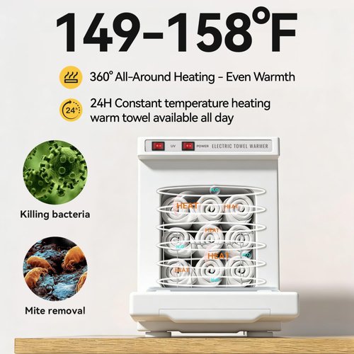 VERYTOP Towel Warmer 5L-White, 2-in-1 Professional Mini Small Hot Towel Warmer for Spa, Facial Towel Cabinet for Solo Estheticians, Small Salons & Home Spa (Fits 10-15 Towels)