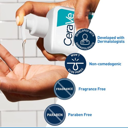 CeraVe Acne Control Cleanser - 2% Salicylic Acid & Niacinamide | Gentle Fragrance-Free Face Wash, 16 Oz